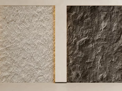 Two Tone Textured Background Wall With Light And Dark Rough Surfaces 3d model