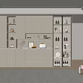 Modern Minimalist Wine Cabinet With White Cabinetry Glass Doors And Displayed Wine Bottles