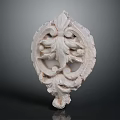 Ornate White Decorative Carving Design With Intricate Leaf Patterns And Details