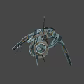Futuristic Mechanical Structure With Rotating Gears Metallic Joints And Mechanical Appendages