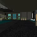 Indoor Garden Landscape With Spiral Water Feature Skylight And Patterned Floor