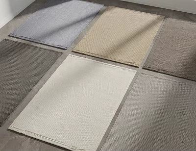Assorted Square Rugs In Neutral Tones For Home 3d model