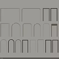 Metal Frames And Decorative Strips In Various Shapes Arranged On Light Background For Architectural Decor