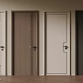 Various Modern Interior Doors With Different Colors And Decorative Details 3d model