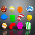 Colorful Assorted Candies With Various Shapes Bright Colors And Vibrant Visual