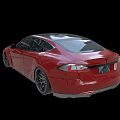 Red Modern Sports Sedan With Black Roof Aerodynamic Design And Alloy Wheels
