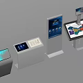 Public Facility Self Service Terminals With Touchscreen Information Display And Navigation Map 3d model