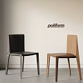 Poliform Modern Dining Chairs In Black And Brown For Interior Space 3d model
