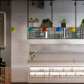Modern Casual Restaurant Interior With Colorful Pendant Lights Yellow Bar Stools And Tiled Bar Counter