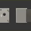 Two ROCK Safes With Closed Locked Door And Open Empty Interior On Dark Reflective Surface 3d model