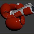 Red Leather Boxing Gloves With Silver Accents For Training And Fitness