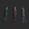 Men In Various Coats Posing Walking And Standing From Different Angles 3d model