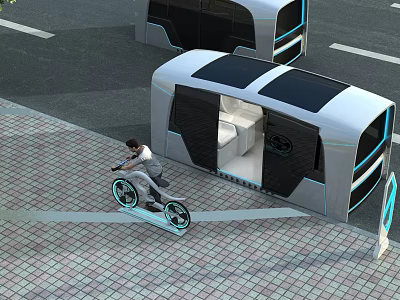 Future Autonomous Car With Open Interior Design And Smart Urban Mobility Features 3d model