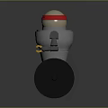 Robot Character With Red Top Transparent Body Metallic Structure Mechanical Arms And Wheels
