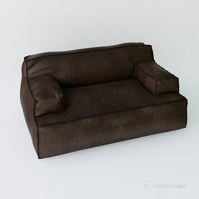 Modern Single Sofa With Dark Brown Upholstery Soft Armrests And Comfortable Cushioned Seat 3d model 