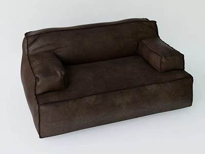 Modern Single Sofa With Dark Brown Upholstery Soft Armrests And Comfortable Cushioned Seat 3d model