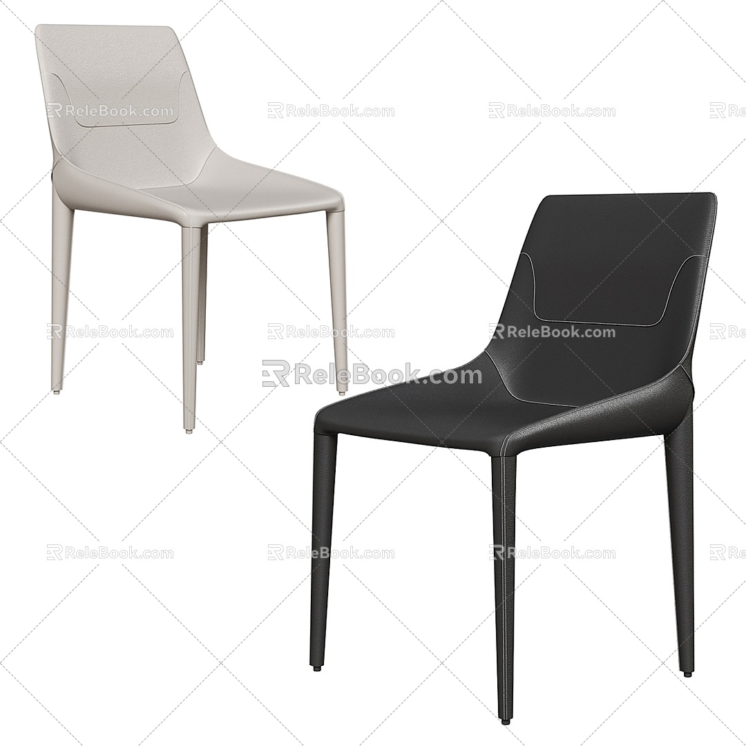 Prosper Leather Dining Chair 3d model