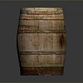 Vintage Wooden Barrel With Rustic Metal Hoops And Aged Texture For Home Decor
