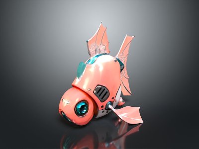 fish robot fish machine fish machine turtle science fiction fish cyberfish cyberpunk fish model