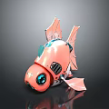 fish robot fish machine fish machine turtle science fiction fish cyberfish cyberpunk fish 3d model