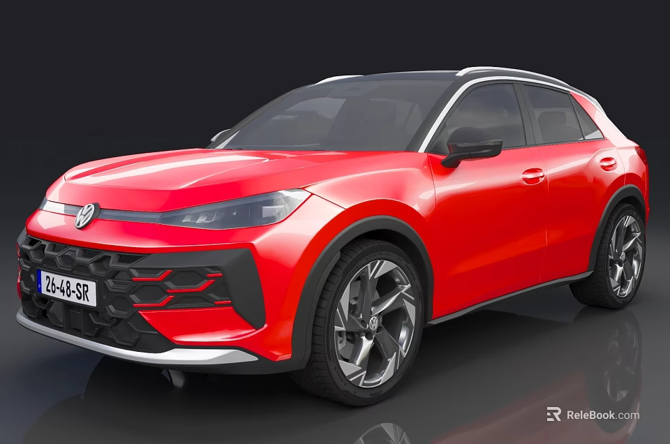 Red Modern Sporty SUV With Sleek Exterior And Black Alloy Wheels 3d model 