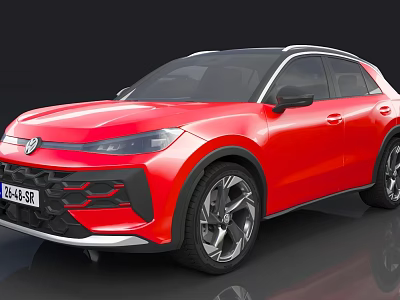 Red Modern Sporty SUV With Sleek Exterior And Black Alloy Wheels 3d model