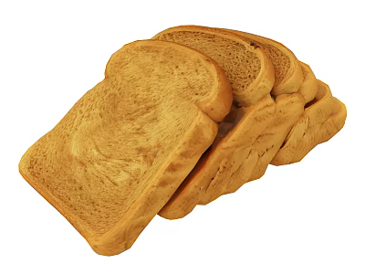 Golden Brown Sliced Bread Freshly Baked And Neatly Stacked Slices 3d model