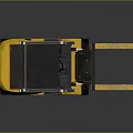 Yellow Komatsu Forklift Model 50 With Black Cabin And Front Forks Design