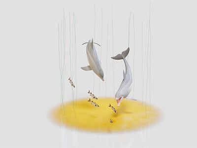 Modern Dolphin game 3d model