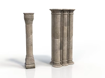 Classical Stone Columns In Architectural Design With Single And Multiple Pillar Structures 3d model
