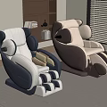 Modern Massage Chair Design With Gray White And Beige Brown Leather In Cozy Living Room