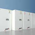 White Electrical Control Cabinets With CC Logo And Front Panel Design