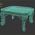 Vintage Wooden Octagonal Table With Intricate Carved Legs And Decorative Design