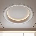 Modern Minimalist Ceiling Design With Circular LED Lighting And Perforated Rings 3d model