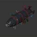 modern submarine-type submarine torpedo 3d model