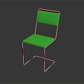 Modern Green Padded Leisure Chair with Sleek Metal Frame and Comfortable Seat Design
