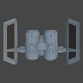 Detailed TIE Fighter Model With Twin Ion Engines And Angular Wings Design