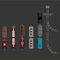 Colorful Toy Trains With Multiple Carriages And Railway Tracks For Kids