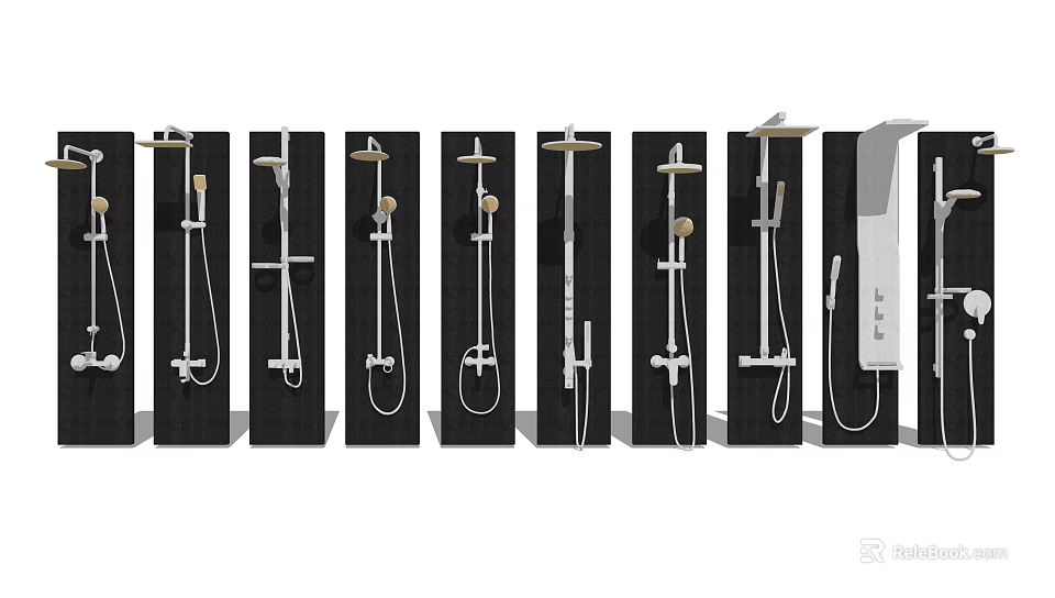 Stylish Modern Shower Head Collection With Various Designs And Functional Features 3d model