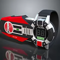Red And Black Digital Watch With LED Display Modern Design And Comfortable Strap 3d model