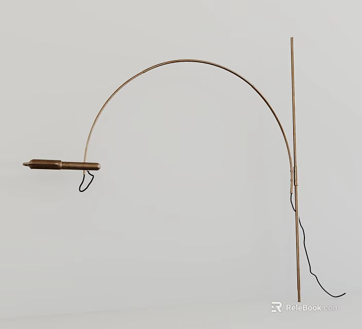 Modern Abstract Floor Lamp With Curved Metal Frame For Home Interior Lighting 3d model 