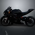 Sleek Black Sport Motorcycle With Modern Aerodynamic Design And Glossy Finish