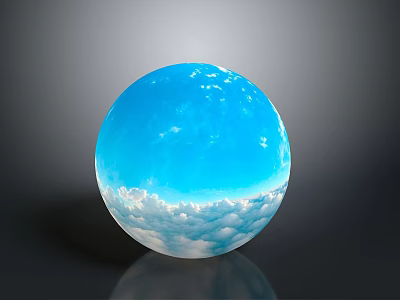 Modern Home Furniture Decorative Sphere With Blue Cloud Pattern And Glossy Finish 3d model