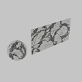 Elegant Marble Sphere Component With Veined Wall In Modern Interior Design