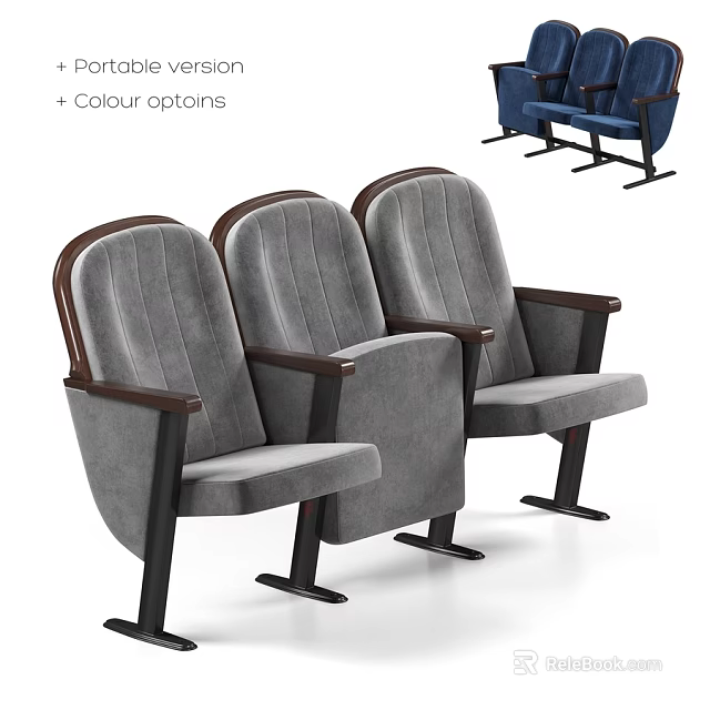 Grey Upholstered Leisure Chairs With Wooden Armrests Black Legs And Colour Options 3d model 