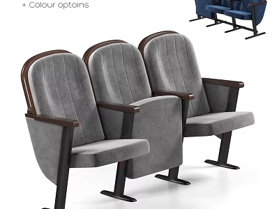 Grey Upholstered Leisure Chairs With Wooden Armrests Black Legs And Colour Options 3d model