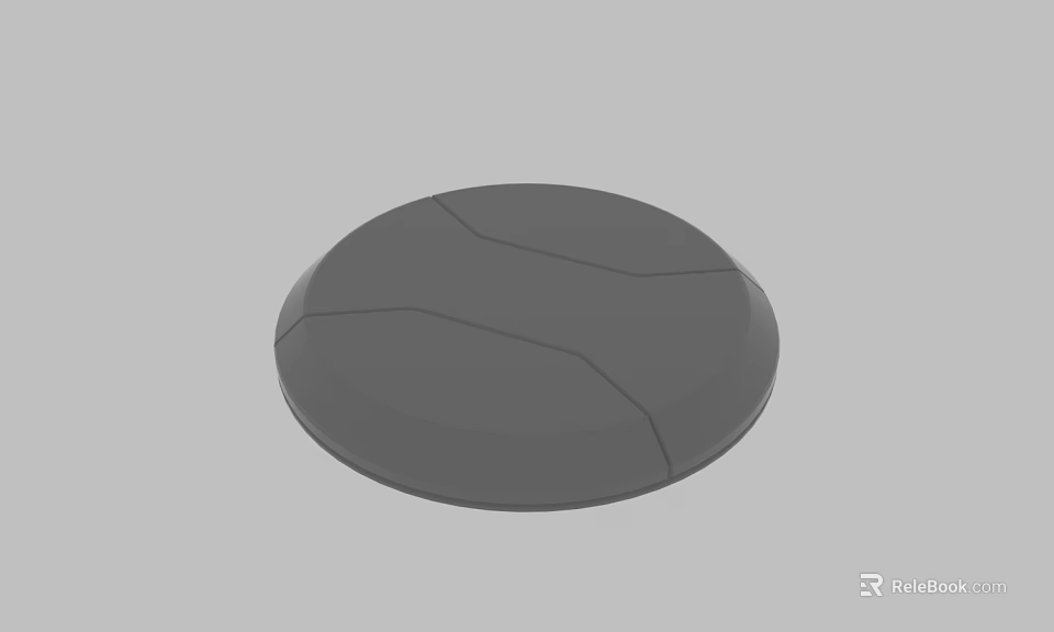 Gray Round Object With Cracked Divided Lines Design Structure 3d model 