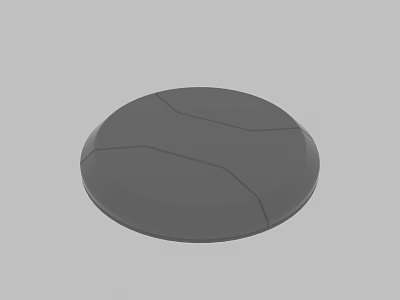 Gray Round Object With Cracked Divided Lines Design Structure 3d model