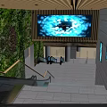 Modern Shopping Mall Hall With Glass Storefronts Mannequins And Bright Lighting
