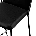 Modern Black Bar Stools with Leather Seats and Metal Frames Showcasing Sleek Design Details